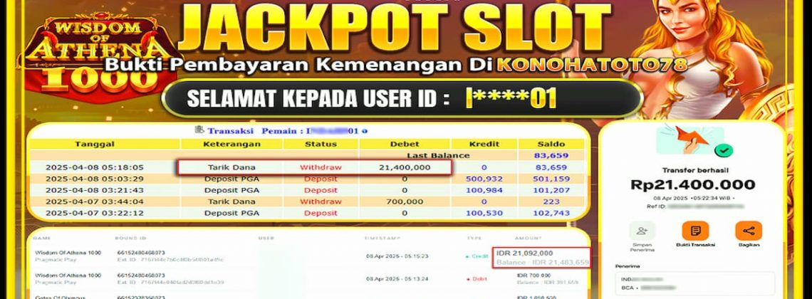 Big Jackpot Wisdom Of Athena 1000 KONOHATOTO78 - Jackpotmanis