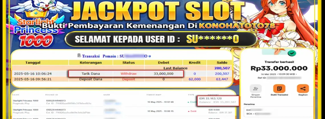 Starlight Princess 1000 Terbukti Gacor, JP 33 Juta Bukan Hoax di KONOHATOTO78
