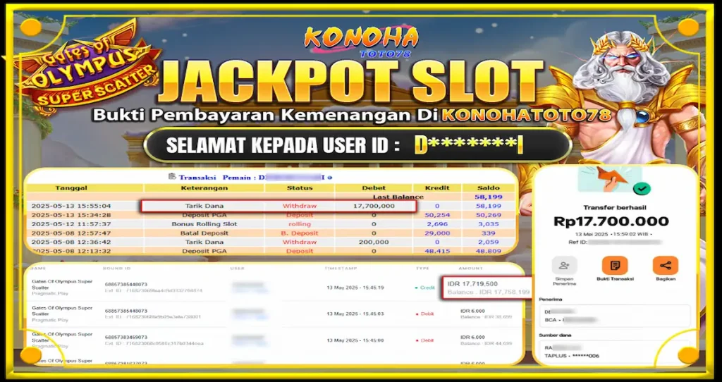 Jackpot Gates Of Olympus Super Scatter 17,7JT di KONOHATOTO78