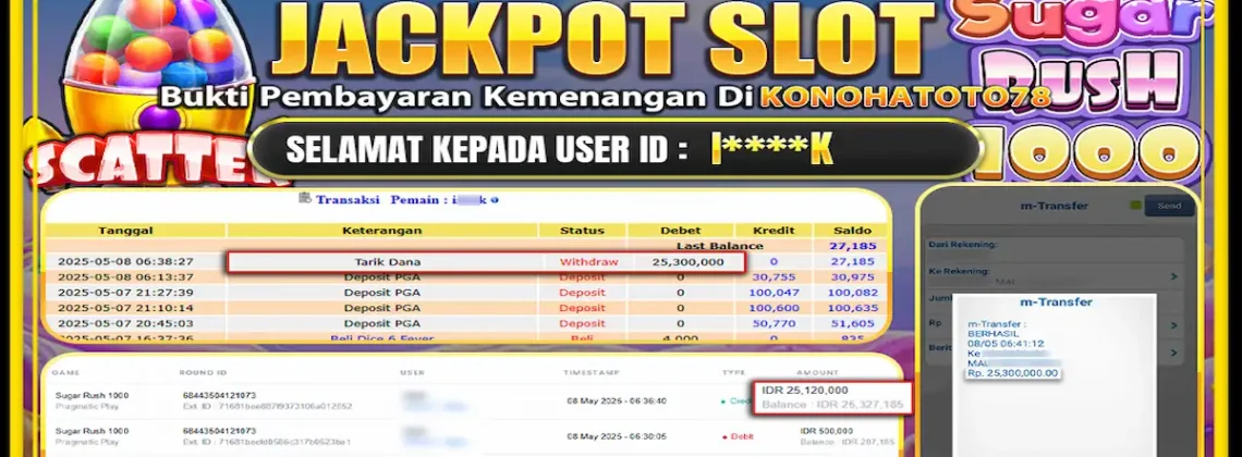 Sugar Rush 1000 Jackpot 25jt di KONOHATOTO78