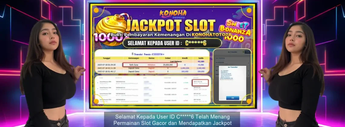 Bukti Menang Sweet Bonanza 1000 di Konohatoto78 - WD 29JT