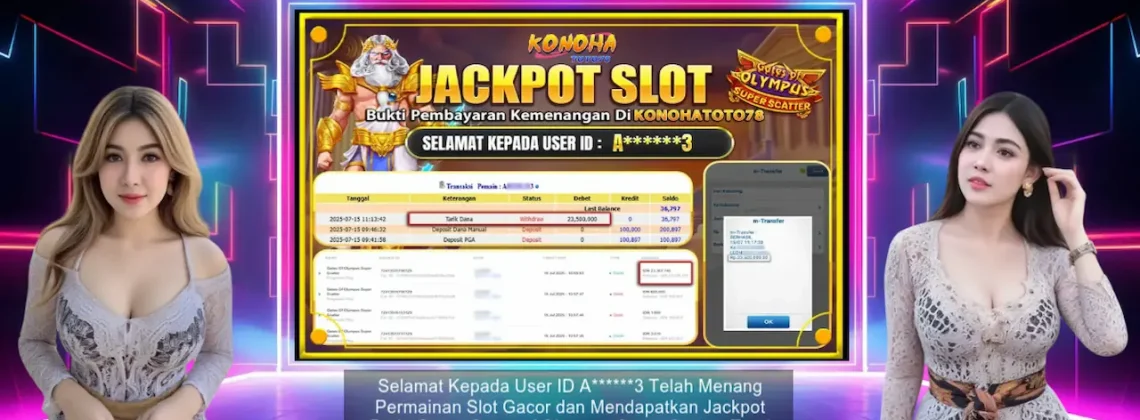 Bukti Pembayaran Konohatoto78 Jackpot Tanpa Potongan