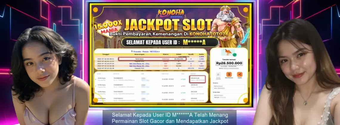 Slot Mania 15.000x: Jackpot Rp26,5 Juta di Konohatoto78!